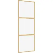vidaXL Schuifdeur 76x205 cm helder ESG-glas en aluminium goudkleurig