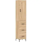 vidaXL Hoge kast 34,5x34x180 cm bewerkt hout sonoma eikenkleurig
