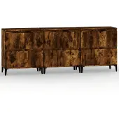 vidaXL Dressoirs 3 st 60x35x70 cm bewerkt hout gerookt eikenkleurig