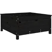 vidaXL Plantenbak 82,5x82,5x39 cm massief grenenhout zwart