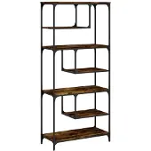 vidaXL Boekenkast 81x36x176 cm bewerkt hout gerookt eikenkleurig