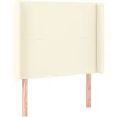 vidaXL Hoofdbord met randen 83x16x118/128 cm kunstleer crèmekleurig