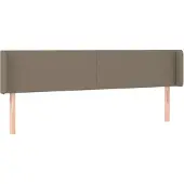 vidaXL Hoofdbord met randen 183x16x78/88 cm stof taupe