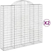 vidaXL Schanskorven 2 st gewelfd 200x50x180/200 cm ijzer