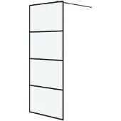vidaXL Inloopdouchewand 80x195 cm mat ESG-glas zwart