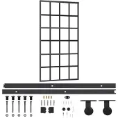 vidaXL Schuifdeur met beslag, veiligheidsglas (ESG) en aluminium, 102x205 cm