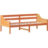 vidaXL Bedbank zonder matras wasbruin 100x200 cm massief grenenhout