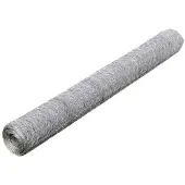 vidaXL Kippengaas 25x0,5 m gegalvaniseerd staal zilverkleurig