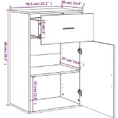 vidaXL Opbergkast 56,5x39x90 cm bewerkt hout bruin eikenkleurig
