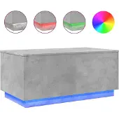 DKD Home Decor Salontafel met LED-verlichting 90x50x40 cm betongrijs