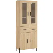 vidaXL Hoge kast 69,5x34x180 cm bewerkt hout sonoma eikenkleurig