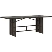 vidaXL Tuintafel met glazen blad 190x80x74 cm poly rattan bruin