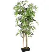 vidaXL Kunstplant bamboe 730 bladeren 120 cm groen