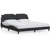 vidaXL Bedframe zonder matras "Zadar" kunstleer zwart 180x200 cm