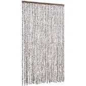 vidaXL Vliegengordijn 118x220 cm chenille taupe en wit