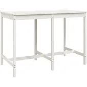 vidaXL Tuintafel, wit, 159,5x82,5x110 cm, massief hout, grenen