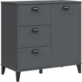 vidaXL Dressoir VIKEN 80x40x80 cm bewerkt hout antracietgrijs