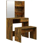 vidaXL Kaptafelset 74,5x40x141 cm gerookt eiken