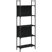 vidaXL Boekenkast 5-laags 60,5x24x166,5 cm bewerkt hout zwart