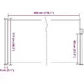 vidaXL Windscherm uittrekbaar 117x300 cm zwart