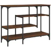 vidaXL Wandtafel met schappen 100x35x75 cm bruin eikenkleur