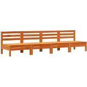 vidaXL Tuinbanken 4 st zonder armleuning massief grenenhout wasbruin