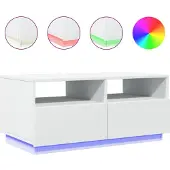 vidaXL Salontafel met LED-verlichting 90x49x40 cm wit