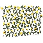 vidaXL Kunstplant klimop op latwerk uittrekbaar 180x60 cm geel