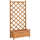 vidaXL Plantenbak met latwerk 75x35x150 cm massief vurenhout bruin