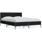 vidaXL Bedframe bewerkt hout metaal zwart 120x190 cm