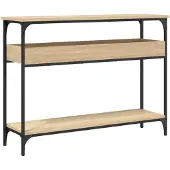 vidaXL Consoletafel met plank Sonoma eiken 100x29x75cm bewerkt hout
