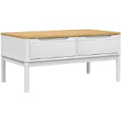vidaXL - Salontafel - FLORO - 99x55,5x45 - cm - massief - grenenhout - wit
