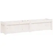 vidaXL Plantenbak 150x31x31 cm massief grenenhout wit