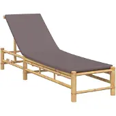 vidaXL Ligstoel met kussens 55x199x30 cm bamboe