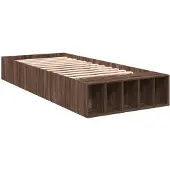 vidaXL Bedframe bewerkt hout bruin eikenkleur 75x190 cm