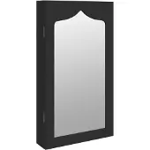vidaXL Sieradenkast met spiegel wandgemonteerd 37,5x10x67 cm zwart