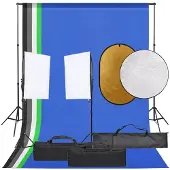 vidaXL Fotostudioset met verlichtingsset, achtergrond en reflector