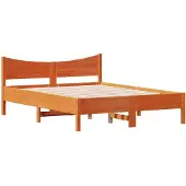 vidaXL Bed met matras massief grenenhout wasbruin 140x190 cm