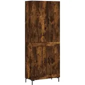 vidaXL Hoge kast 69,5x34x180 cm bewerkt hout gerookt eikenkleurig