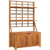 vidaXL Opbergbox met latwerk 99x50x160 cm massief acaciahout