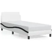 vidaXL Bedframe "Dover" kunstleer zwart en wit 90x190 cm