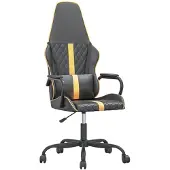 vidaXL Gaming stoel met massagefunctie, goud en zwart, kunstleer