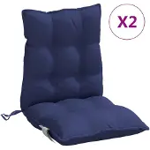 vidaXL Stoelkussens 2 st lage rug oxford stof marineblauw