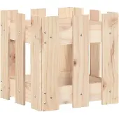 vidaXL Plantenbak met hekontwerp 30x30x30 cm massief grenenhout