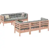 vidaXL 7-delige Loungeset met kussens massief douglas vurenhout