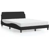 vidaXL Bed met matras "Dover" fluweel zwart 120x200 cm