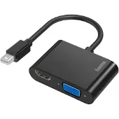 Hama Mini DisplayPort - VGA HDMI (Type A) (HDMI, Mini DP), Data + Video Adapter, Zwart