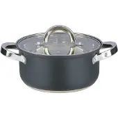 Alpina Kookpan met Deksel 2,4 Liter – RVS Pan 18 cm – Inductie – Glazen Deksel – Geschikt voor Alle Warmtebronnen