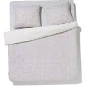 HEMA Dekbedovertrek 200x200/220cm zacht katoen stipjes (wit)