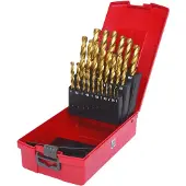 Ks Tools 330.4623 3304623 HSS TiN-punt Metaal-spiraalboorset 1 mm, 1.5 mm, 2 mm, 2.5 mm, 3 mm, 3.5 mm, 4 mm, 4.5 mm, 5 mm, 5.5 mm, 6 mm, 6.5 mm, 7 mm, 7.5 mm,